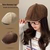 Women's Corduroy Newsboy Cap: Autumn/Winter British Retro Beret, Versatile Painter, Japanese Literary Duckbill Hat