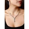 Silver Plated Silver Crystal Stone Necklace And Earring Set Special Occasions Set Wedding Set Engagement Evening Dress Set