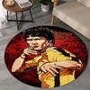 Dynamic Bruce-Lee Pose Round Rug for Livingroom,Bedroom, Palyroom, Chair Rug, Area rug, Circle Carpet, Large Size Fan Christmas gift