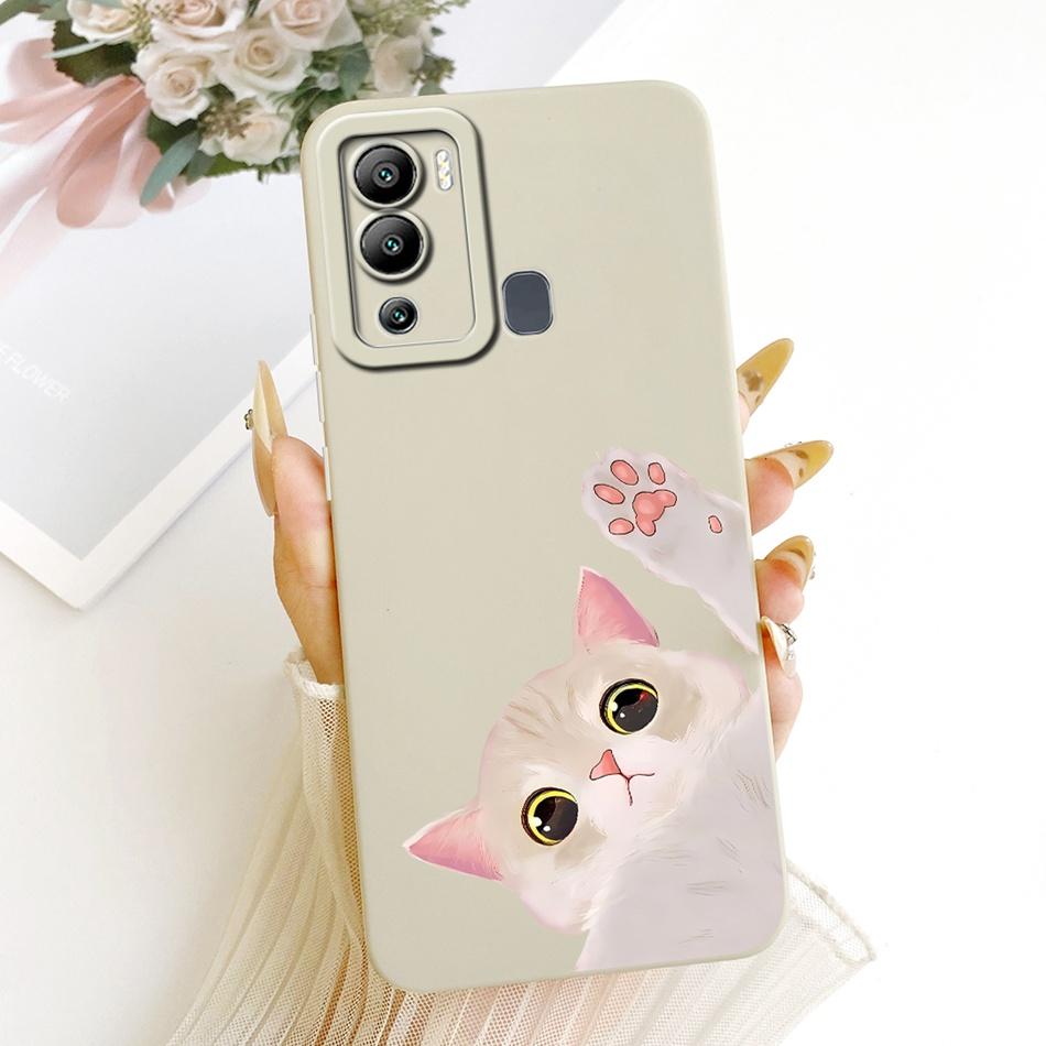 For Infinix Hot 12 12 Play Cute Cat Flower Cartoon Phone Case For Infinix Hot12i Hot 12Play Shockproof Soft Silicone Bumpers