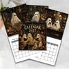 Personalized Holiday Gift Ghost Wall Calendar 2027, Retro Illustration Monthly Planner with Sturdy Coil Artistic Binding And Thick Matte Paper
