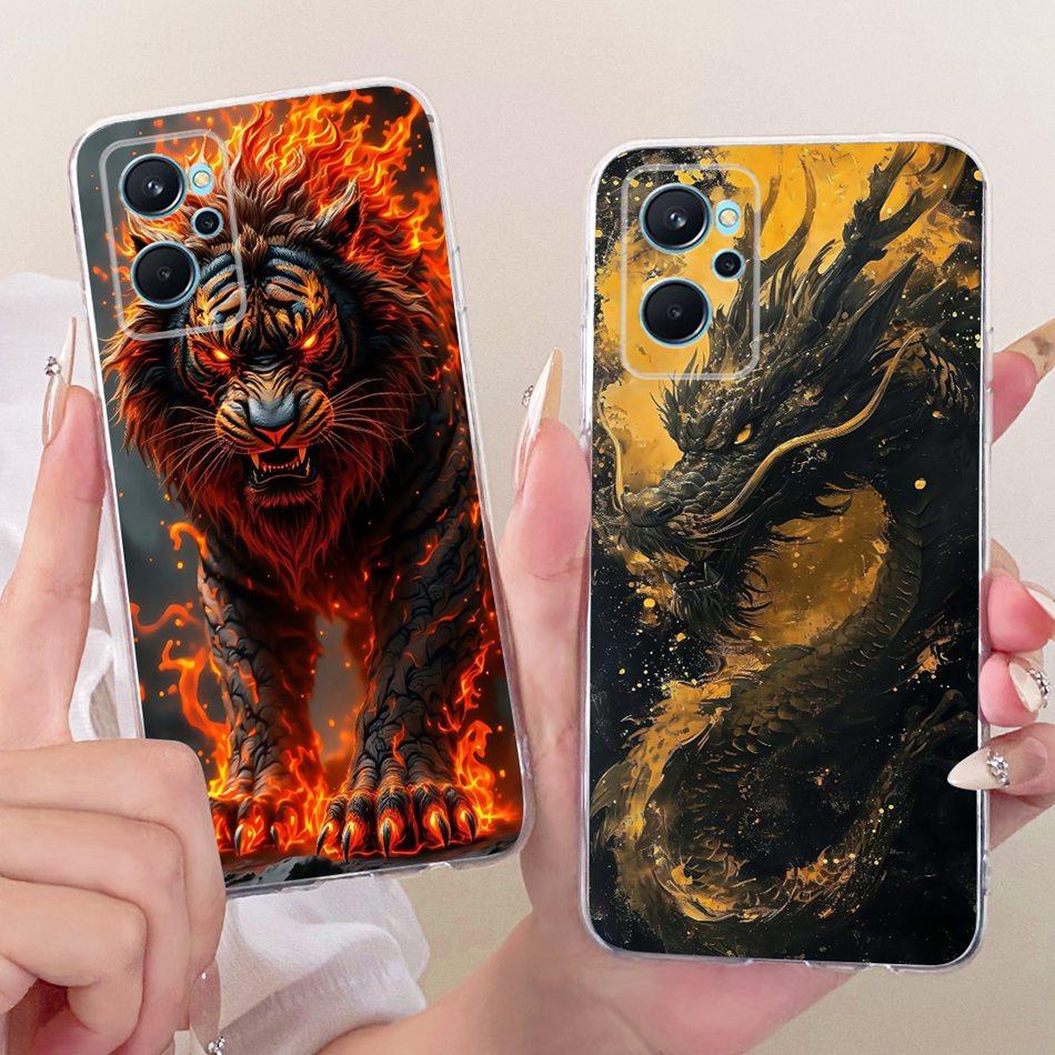 Для Realme 9i RMX3491 Крутой Чехол для Телефона с Узором Дракона и Тигра Для Realme9i 4G Мягкие Силиконовые TPU Чехлы