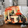 Mushroom Forest Fantasy Throw Customizable Blanket Customize Text Soft Warm Cozy Perfect For Sofa Couch Office Bed Picnics Ideal For All Seasons