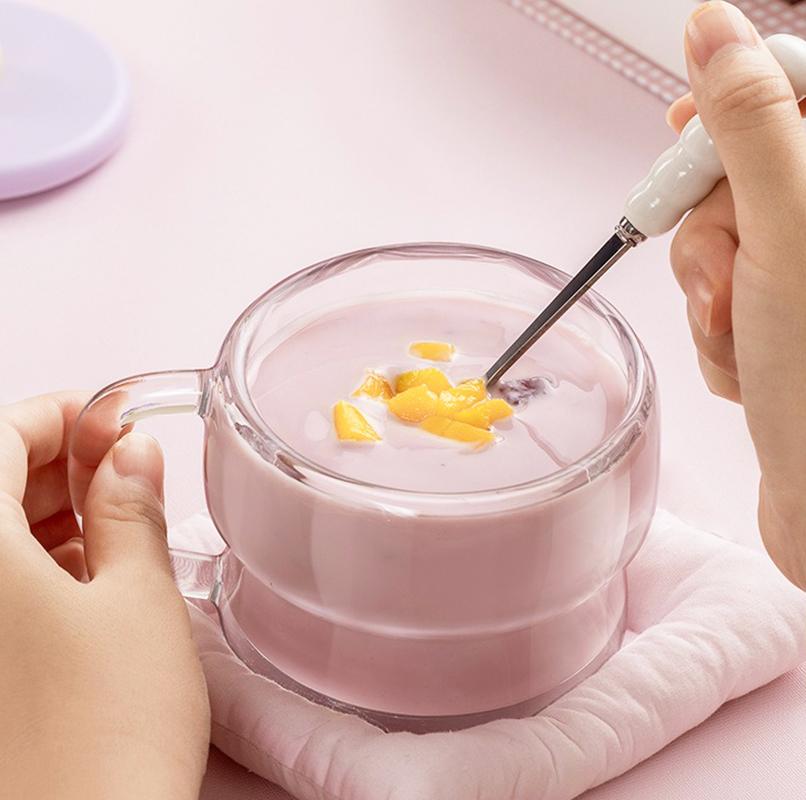 Кружка для завтрака с крышкой ложкой кружка для молока ручка кружка для овсянки прозрачная кружка стеклянная кружка для молока йогурта для кухни миска портативная банка для хлопьев