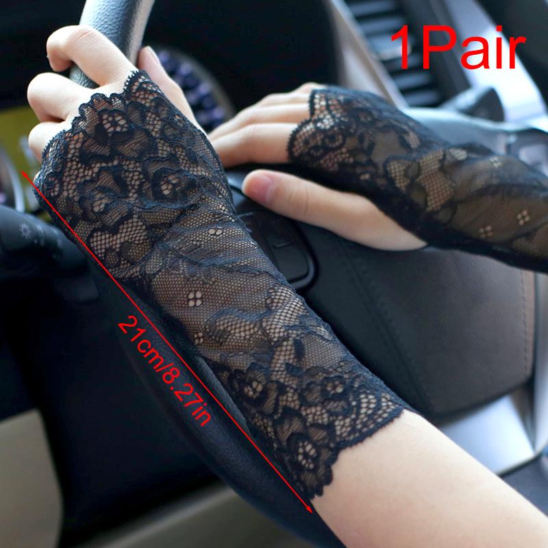 1 пара солнцезащитных рукавов для танцев, коротких защитных запястий, летних, закрывающих шрамы, модных перчаток для вождения, открытых пальцев