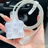 Protective Case for iPhone 20W USB-C Adapter Charger Cable 3D Cartoon Bowknot Power Adapter Charger Protective Cover Charging Cord Protector
