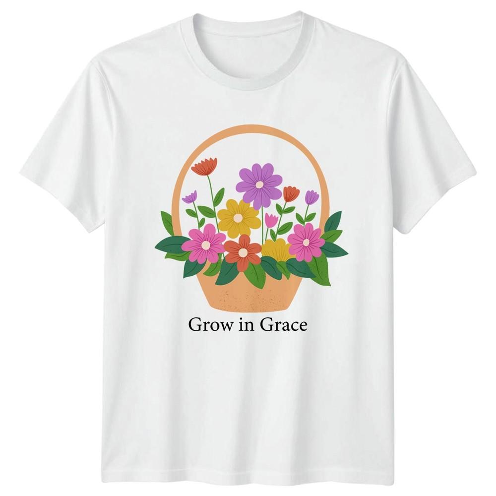 Футболка унисекс Grow In Grace Весенний цветочный подарок на День матери для нее