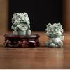 Green Sandstone Lion Beast Tea Pet Yixing Can Be Used To Raise Tea and Play with Ornaments Cute Tea Set Accessories Holiday Gift