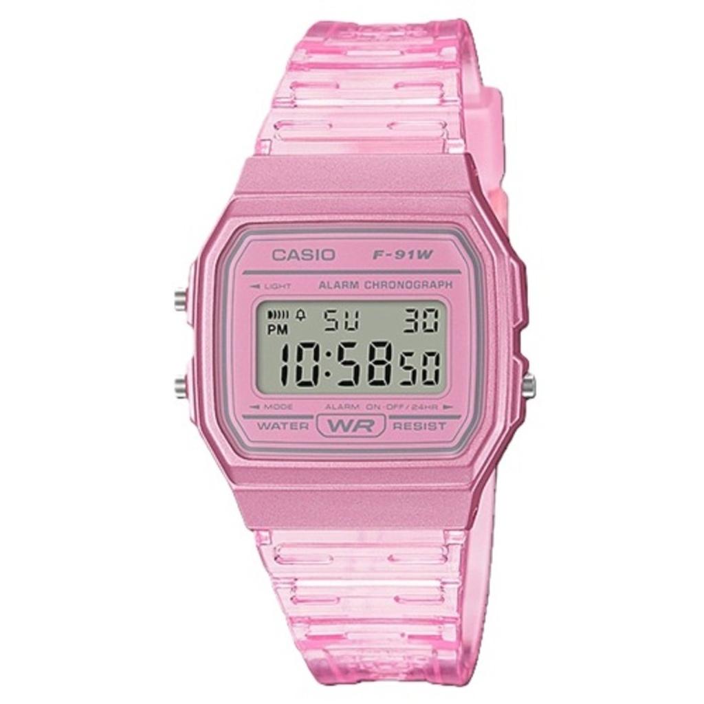 Casio Youth Pink Resin Digital F-91WS-4 F91WS-4 Часы унисекс