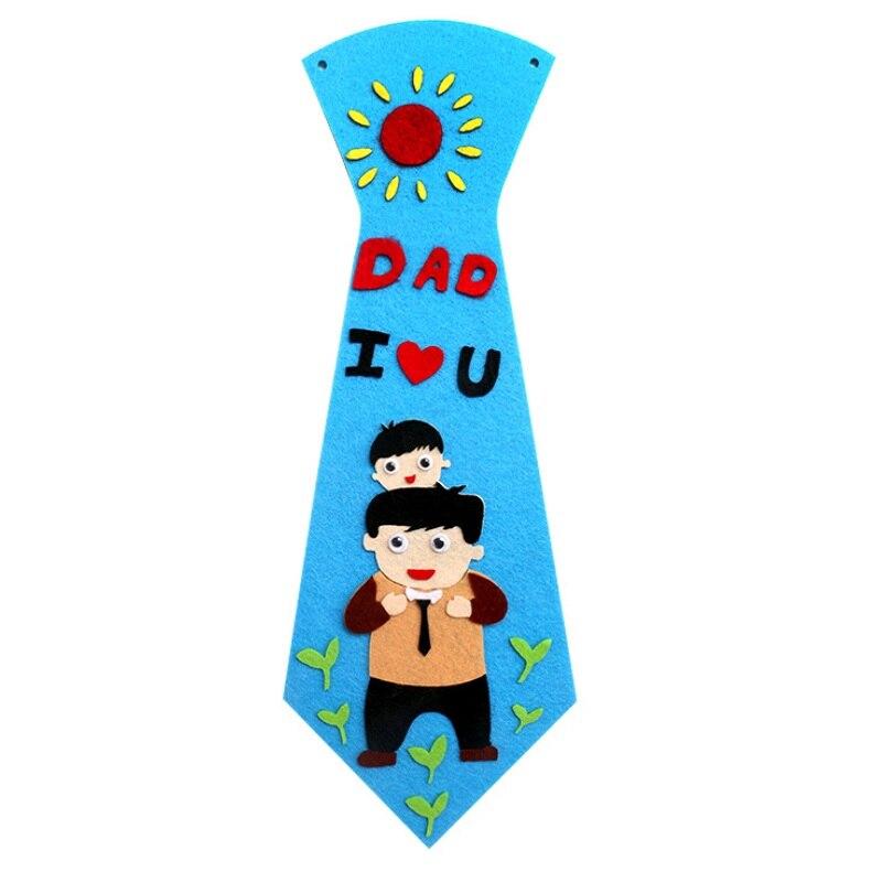 Children DO-IT-YOURSELF Ties Crafts Kindergarten Handmade Tie Educational Toys Fathers Day Birthday Gifts Non Woven Clothing