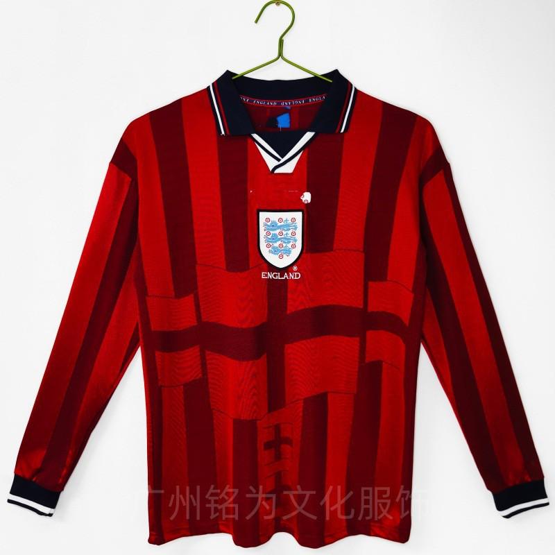 Mens Long Sleeve Retro Football Jersey Vintage Team Sportswear Soccer Fans