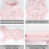 Plush Dog Pajamas for for Small Dogs Cats, Dog Sweater with Leash Ring Ultra Soft Warm Pet Clothes Puppy Onesie Outfits Doggy Pjs Jumpsuit for Winter