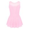 Gymnastics Leotard Dress Kids Girls Sleeveless Mesh Splice Figure Ice Skating Dress Dance Performance Costume Ballet Dancewear