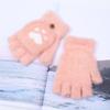 Плюшевые перчатки без пальцев для студентов из-за границы с милым дизайном кошачьих лапок
