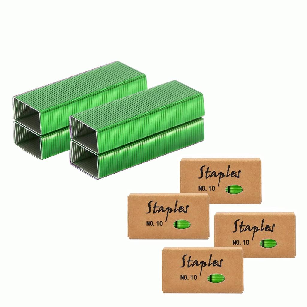 NatSumeBasics Colorful #10 Staples Colored Staple for Mini Stapler, 4000 Metallic No. 10 Staples, Smaller Than Standard Staple (Assorted)