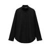 Fall and Winter New Women's Clothing Fashion Style Cotton Small Pleated Laminated Decoration Stand Collar Long Sleeves Shirt 4786277