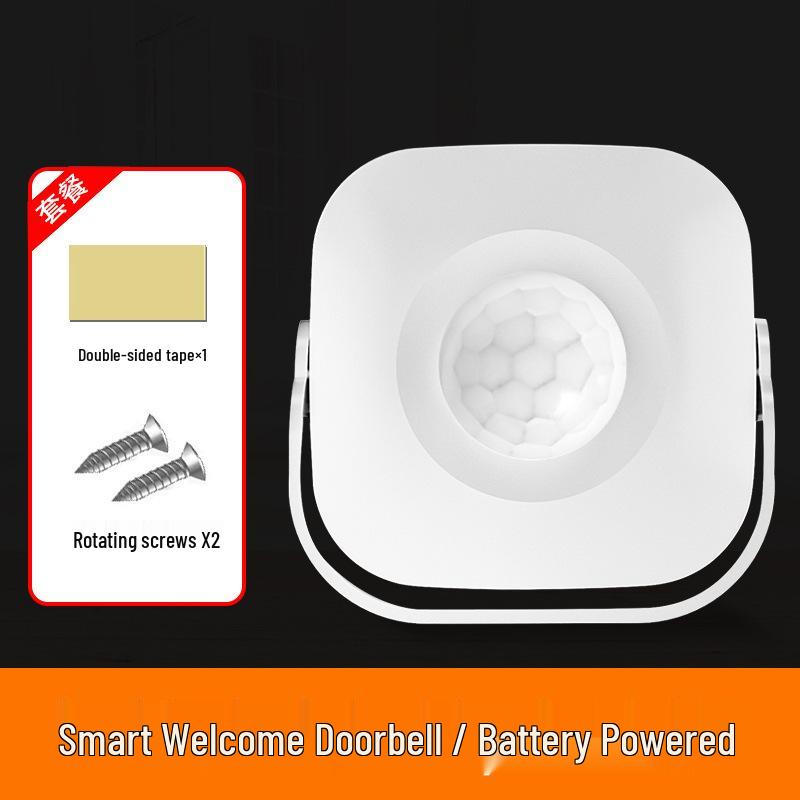 Rechargeable Sensor Doorbell with Voice Welcome and Ding Dong Alert for Store Entry