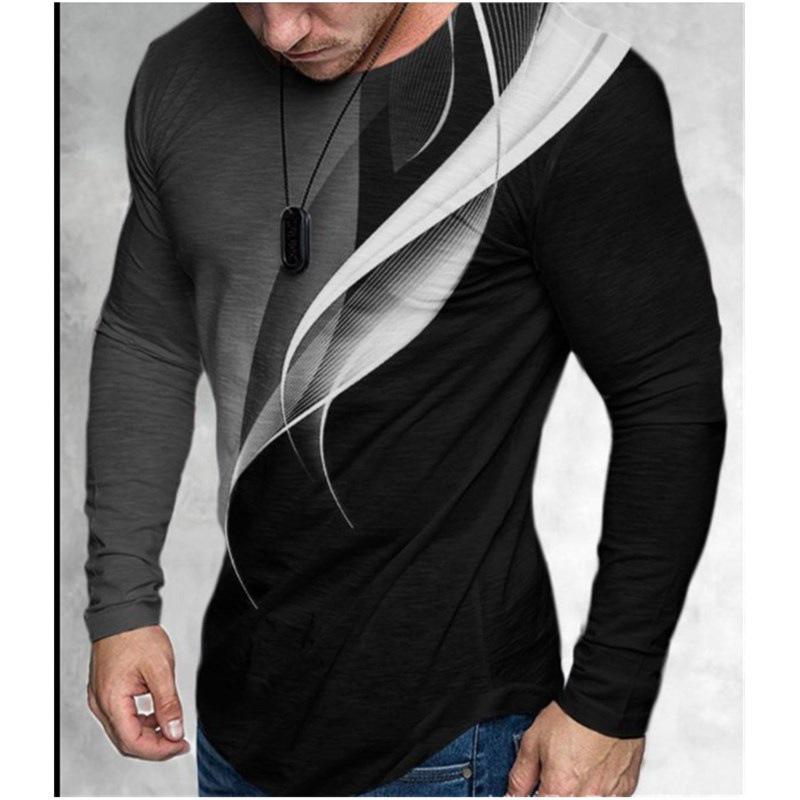 3D цифровая печать мужская модная повседневная верхняя одежда пуловер футболка с круглым вырезом