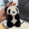 Small Panda Plush Women Bag Ornaments Cute Imitation Mink Fur Panda Car Keychain