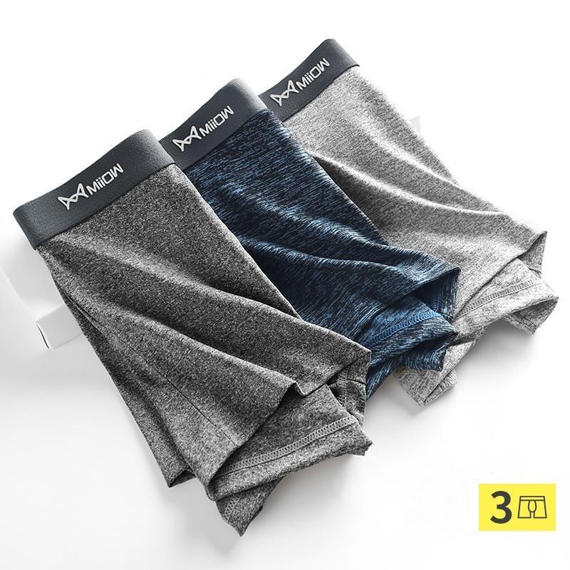 MiiOW 3 шт. антибактериальное хлопковое сексуальное мужское нижнее белье для геев мужские трусы-боксеры дышащие мужские трусы Bxoers шорты Hombre