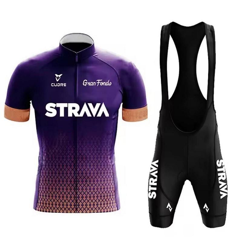 STRAVA Cycling Jersey Set Men Women Quick Dry Breathable Road Bike Riding Outfit