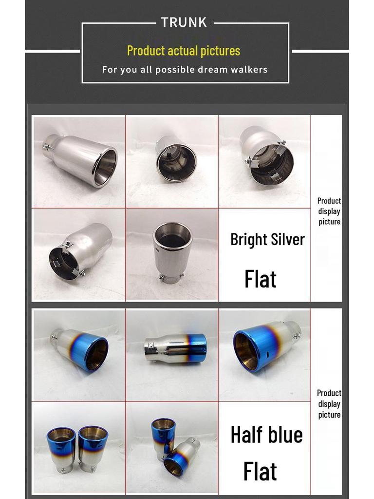 Stainless Steel Semi-Blue Exhaust Tailpipe for Prado, Reiz, Camry, RAV4, S6