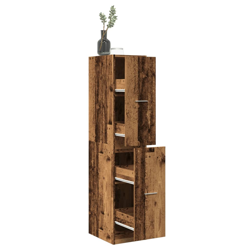Apothecary Cabinet with Antique Wood Look 30 x 41 x 144.5 cm Engineered Wood