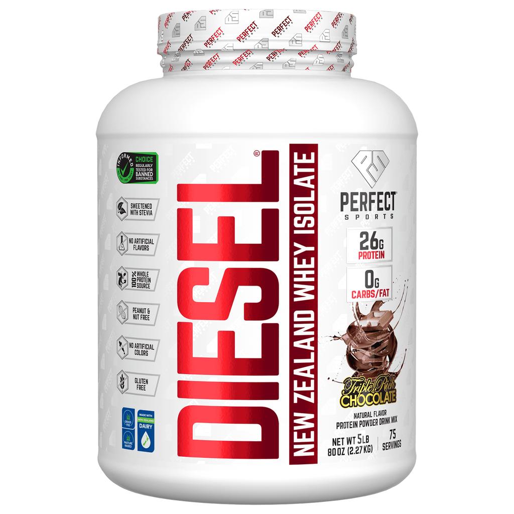 Perfect Sports Diesel, New Zealand Whey Protein Isolate, Triple Rich Chocolate Flavor, 2.27 G (5 Lb)