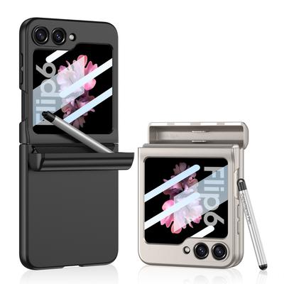 Новая модель Подходит для чехла для мобильного телефона Samsung Z Flip6 Магнитный шарнир Скрытый пенал Чехол-книжка для мобильного телефона со складным экраном Flip6