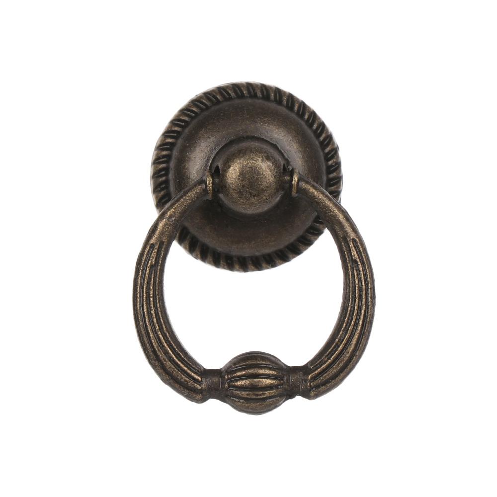 Ring Pattern European Style Retro Furniture Knobs Single Hole Bronze Handles Wardrobe Pulls