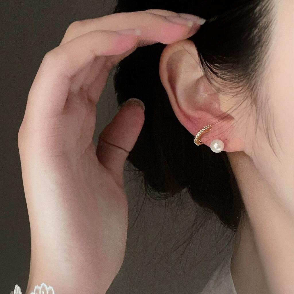 Новые серьги с искусственным жемчугом, катушка от комаров, стразы, зажим для ушей, без пирсинга, женский
