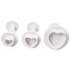 Push-out Cookie Cutters - Heart - 3 Pcs - Plastic - Dishwasher Safe