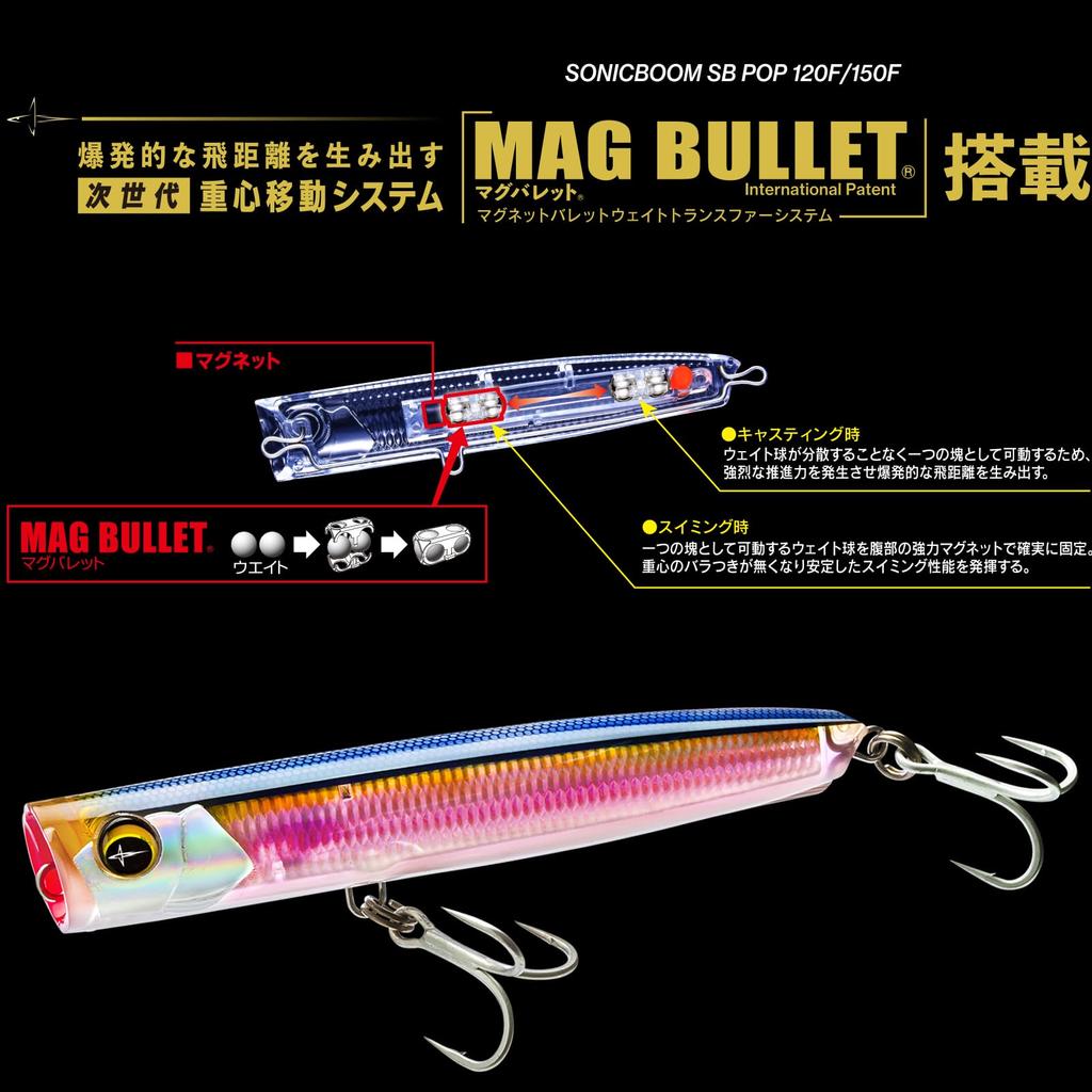 DUEL Sonic Boom SB Pop 120mm Floating Silhouette Black for Shore and Offshore Use