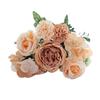 Artificial Rose Bouquet Realistic Fake Silk Flower With Green Leaves Home Wedding
