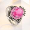Серебряное ювелирное украшение Wish, ретро-кольцо с тайским драгоценным камнем: Преувеличенный дизайн Black Mine Red Pomegranate