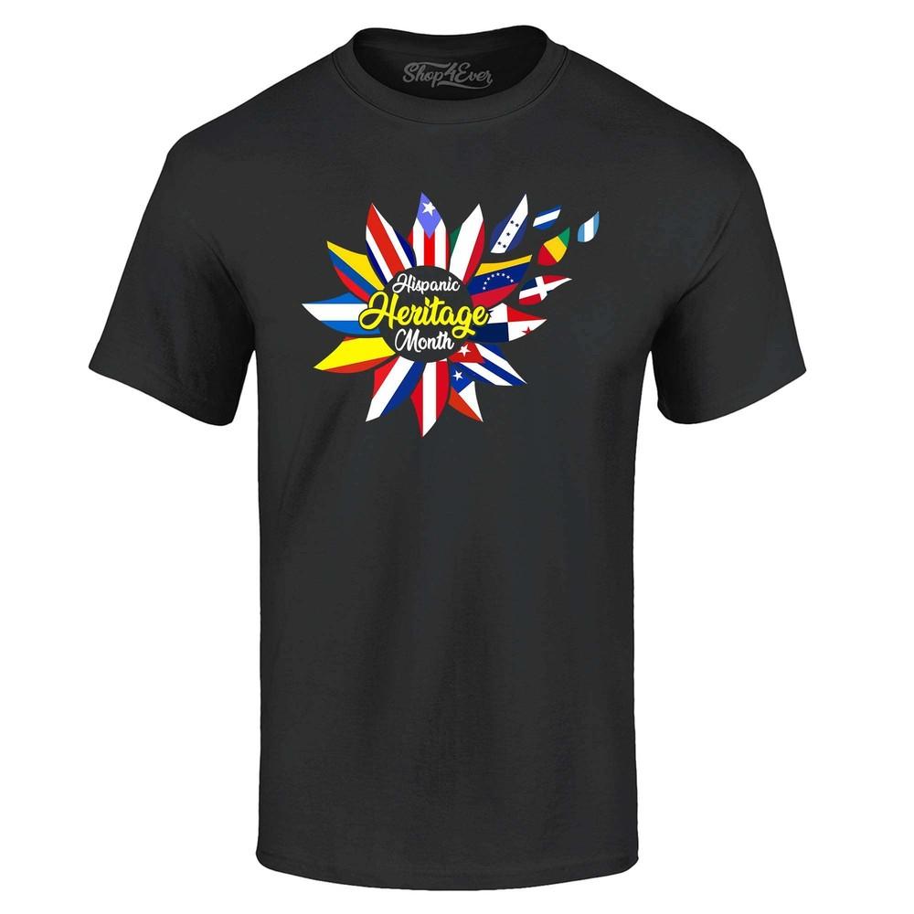 Hispanic Heritage Month Flag Flower T-shirt Hispanic Shirts