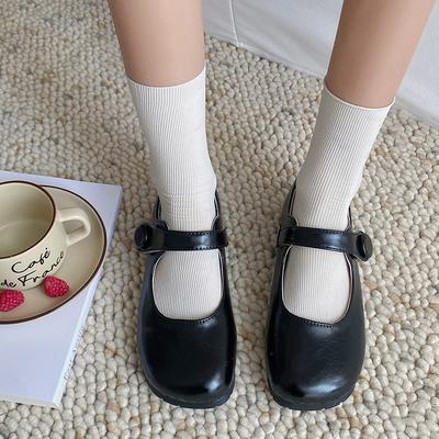 Весенние новые неглубокие туфли-лодочки женские с круглым носком, туфли-бини, кукольные туфли, женские туфли на плоской подошве с ремешком Мэри Джейн