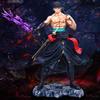 Аниме Фигурка One Piece Стиль Трех Мечей Боевая Стойка Зоро 2 Головы Статуэтка с Движущимися Частями Модель Кукла ПВХ Коллекционная Игрушка Подарок Мальчику