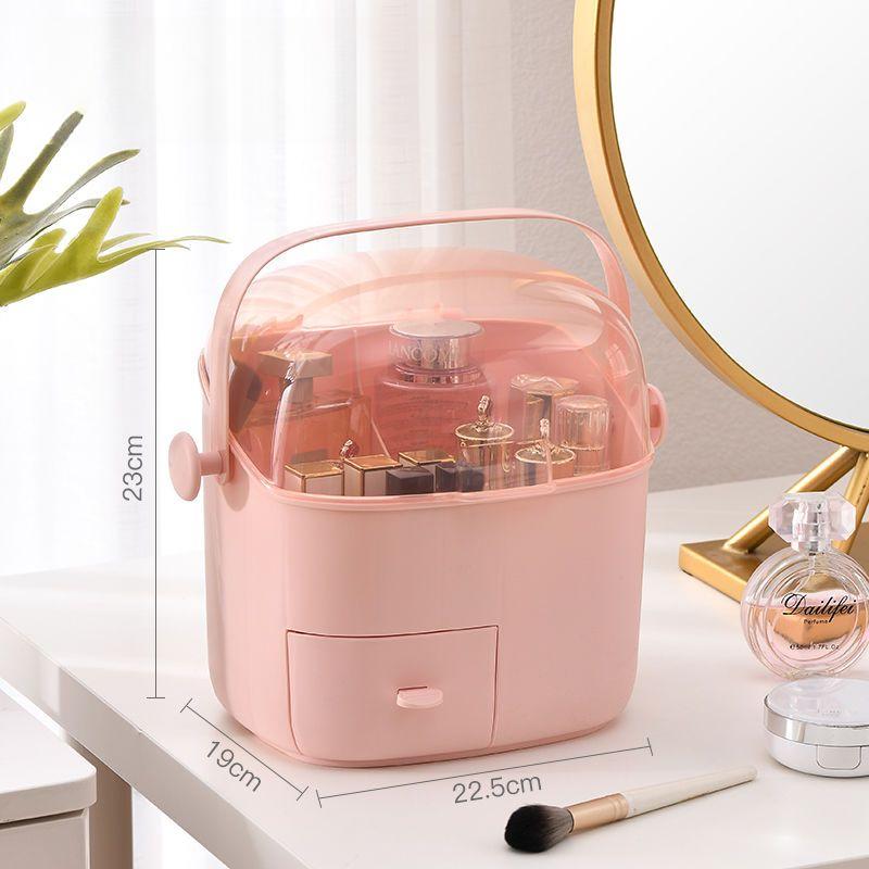 Ящик для хранения косметики Многофункциональный пыленепроницаемый большой емкости Настольный туалетный столик Полка для средств по уходу за кожей