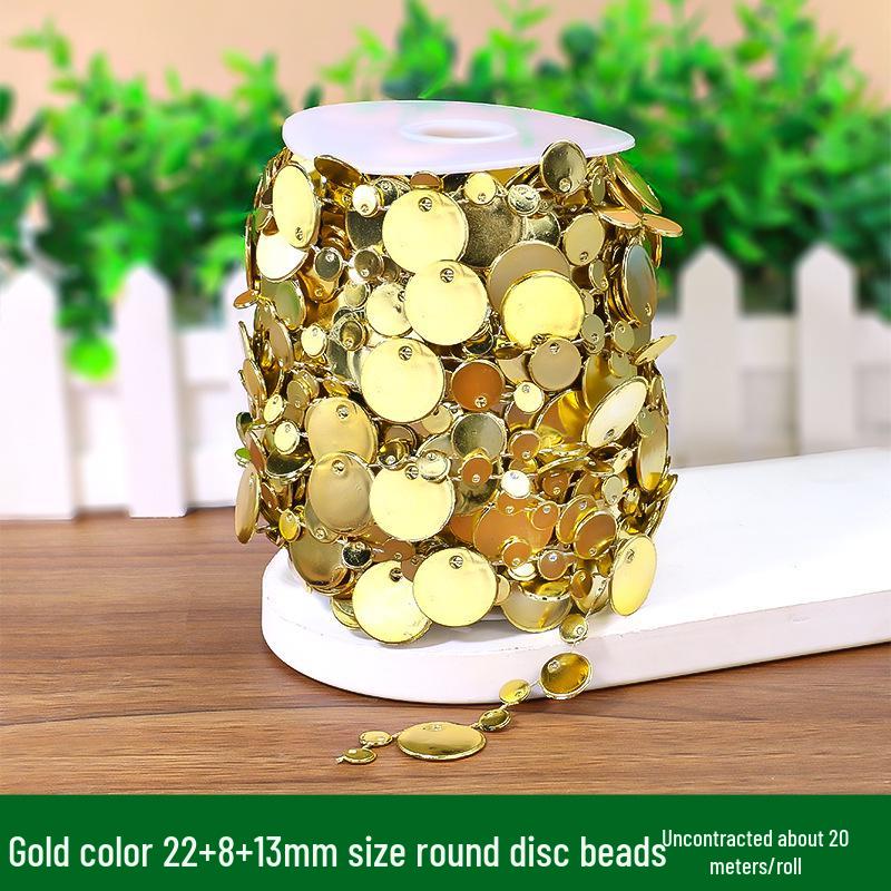 Gold & Silver Electroplated Bead String for DIY Christmas Tree Decorations