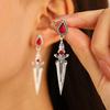 Punk Sword Gothic  Piercing Earrings for Women Men Goth Crystal Ear Jacket Dagger Stud Earrings Zircon