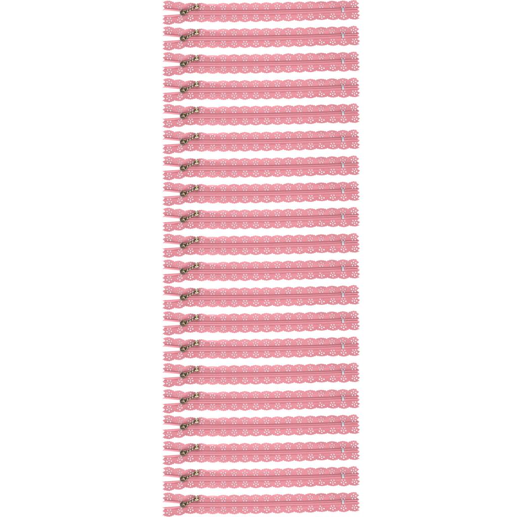 20 шт. 20 см DIY нейлоновые кружевные молнии спиральные молнии с цветком для шитья свадебного платья, рукоделия, розовые