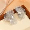 Металлическая гравировка Бабочка Гусиные лапки Многослойное стекло Сверло Европейский и американский стиль Левые и правые женские серьги