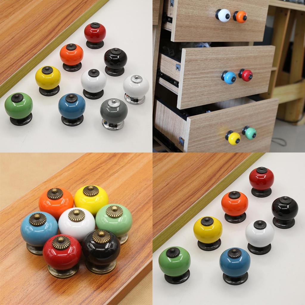 Кухонные ручки из красочного цинкового сплава с керамическими вставками для декора дома и хранения