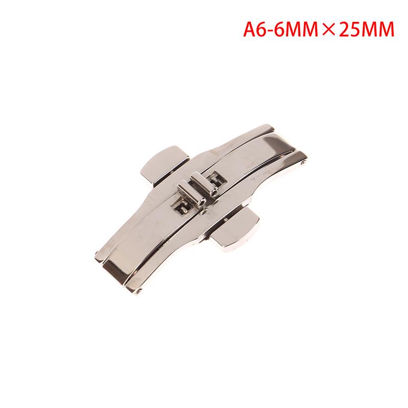 1 шт., нержавеющая сталь, застежка-бабочка, полированная кнопка, ремешок для часов, 15/17/19/21/23/25 мм, застежка для часов, аксессуары