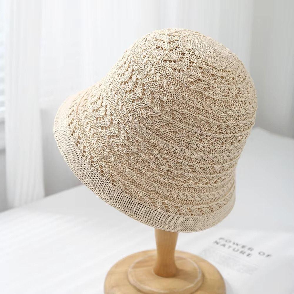 Fashion Breathable Bucket Hat Foldable Wide Brim Fisherman Hat Sun Protection Solid Color Sun Hat Women'S
