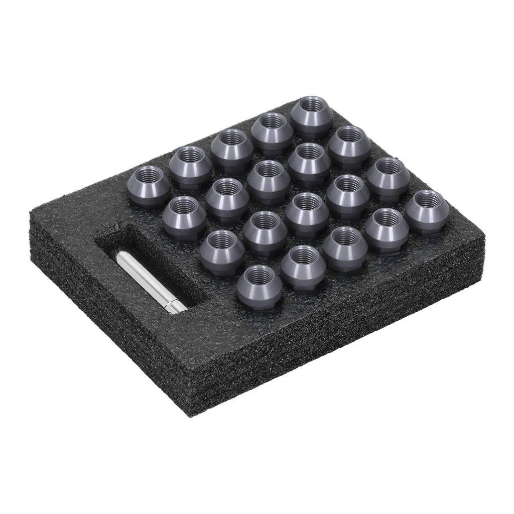 20 шт. Колесные гайки M14x1.5 резьба высота 2 дюйма алюминий 7075 T6 сквозное отверстие стопорные гайки титанового цвета