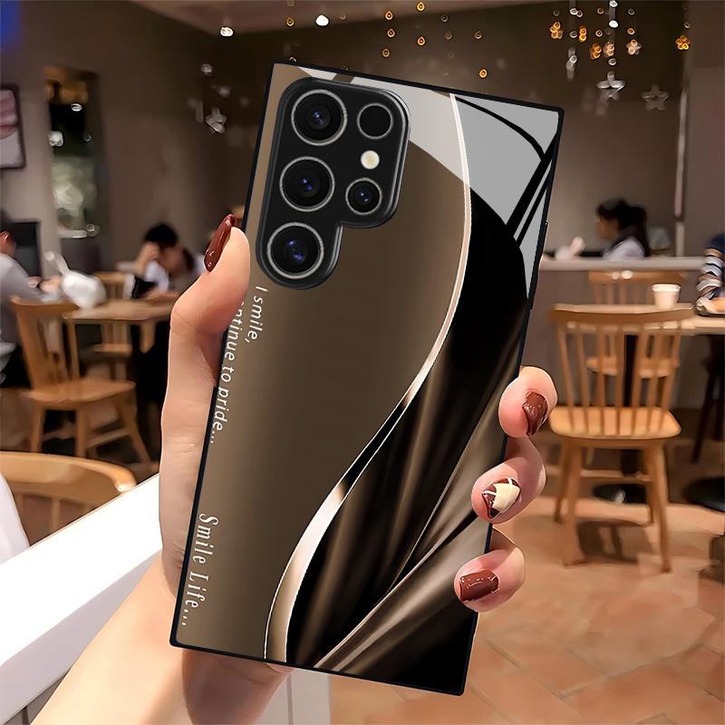 2D чехол для телефона с карамельным атласным узором для Samsung S26 S25 S24 S23 S22 S21 S20 A56 A36 A16 Закаленное стекло Защитная крышка