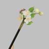Green Camellia Wooden Hairpin: Elegant Chinese Style for Hanfu or Cheongsam