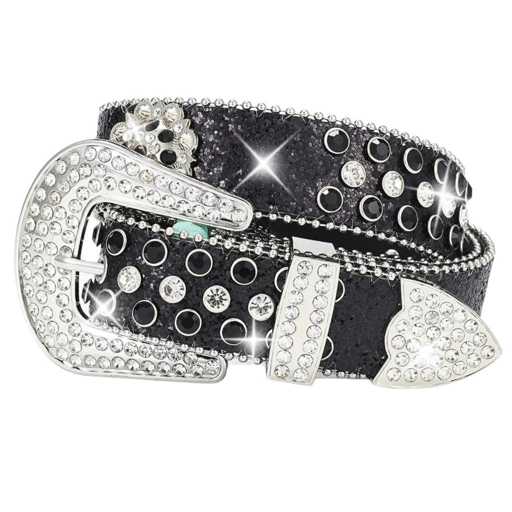 Ремень с пряжкой-стразами для всех возрастов BlingBling Пояс с пайетками Крутой Западный Пояс с Рисунками Пояс для Уличных Танцев на Талию для Джинсов